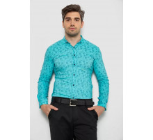 Сорочка чоловіча з принтом, колір бірюзовий, 214R1029