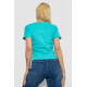 Женская футболка в рубчик, цвет бирюзовый, 238R123-1