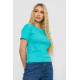 Женская футболка в рубчик, цвет бирюзовый, 238R123-1