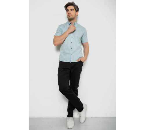 Сорочка чоловіча в клітинку, колір блакитний, 214R825