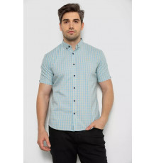 Рубашка мужская в клетку, цвет голубой, 214R825