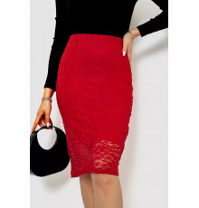 Юбка гипюр, цвет красный, 244R057