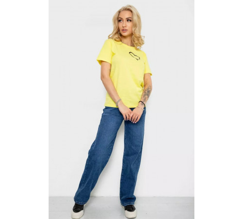 Футболка жіноча з принтом, колір жовтий, 238R557