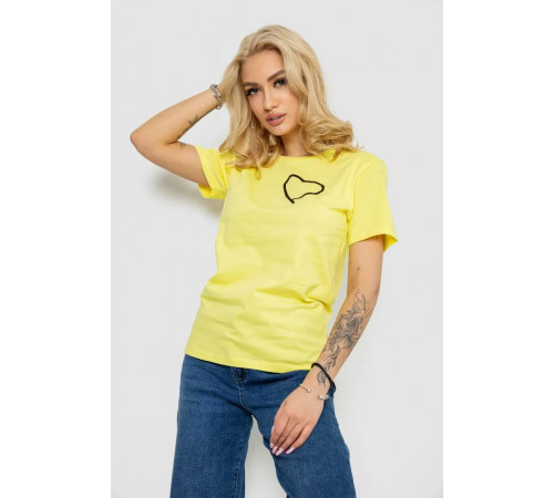 Футболка жіноча з принтом, колір жовтий, 238R557