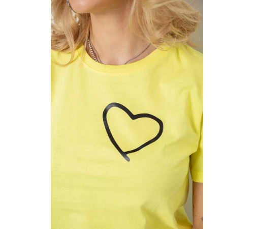 Футболка жіноча з принтом, колір жовтий, 238R557