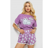 Женская пижама с принтом, цвет фиолетовый, 243R15236