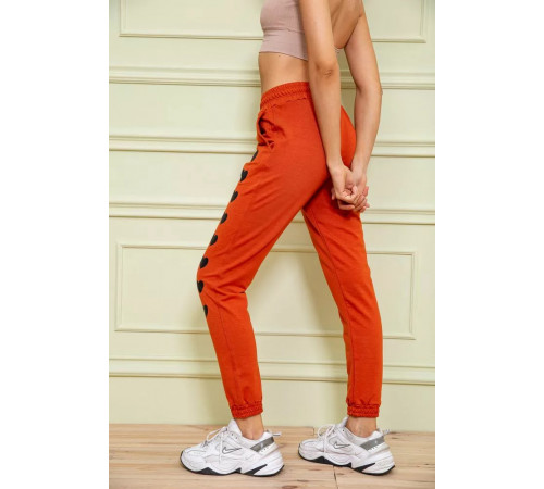 Жіночі спортивні штани, з принтом Серце, колір теракотовий, 102R212