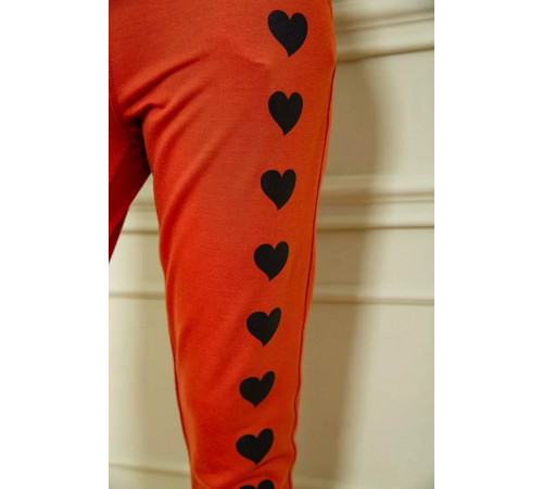 Жіночі спортивні штани, з принтом Серце, колір теракотовий, 102R212