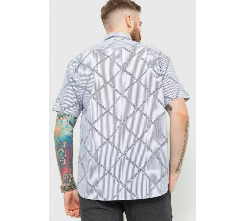 Сорочка чоловіча з принтом 167R7013, колір біло-чорний, 167R0713