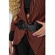 Жіночий кардиган в смужку, колір коричнево-чорний, 244R30614
