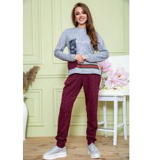 Ангоровый женский костюм, серо-бордового цвета, 172R1228.