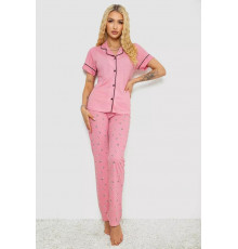 Жіноча піжама з принтом, колір рожевий, 243R7058