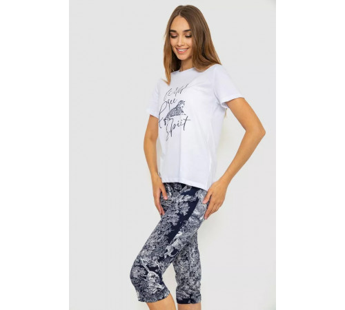 Піжама жіноча, колір біло-синій, 219RF-10051