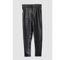 Лосины детские экокожа, цвет черный, 102R1518