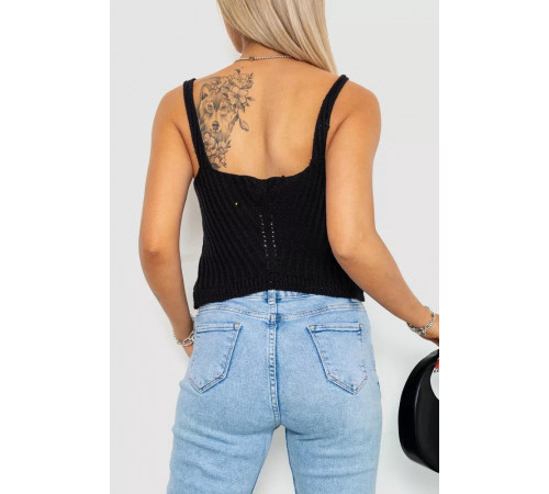 Топ жіночий в'язаний, колір чорний, 244R287