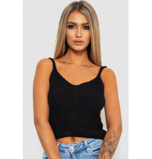 Топ жіночий в'язаний, колір чорний, 244R287
