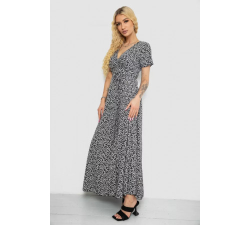 Сарафан на запах софт, колір чорно-білий, 241R184