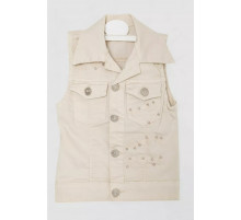 Жилетка детская для девочек, цвет бежевый, 247R10029.