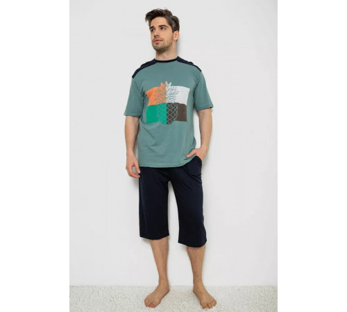 Піжама чоловіча, колір оливково-синій, 243R2013