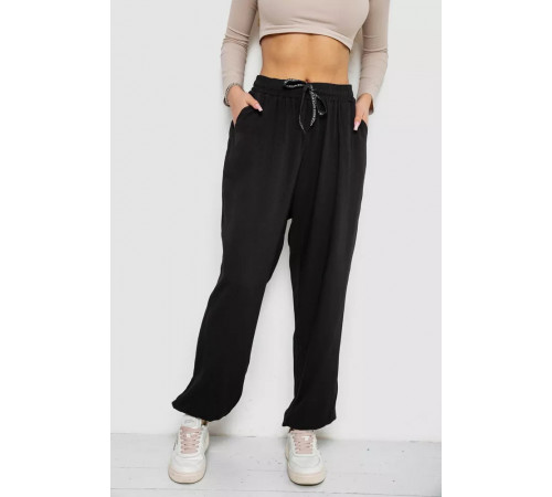 Штани жіночі катонові, колір чорний, 244RLE-071
