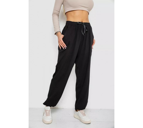 Штани жіночі катонові, колір чорний, 244RLE-071