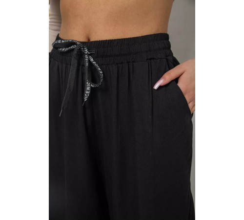 Штани жіночі катонові, колір чорний, 244RLE-071