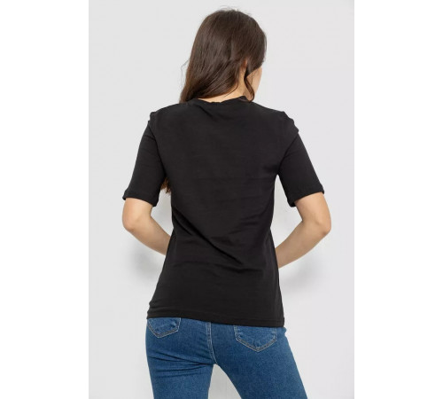 Женская футболка с принтом, цвет черный, 241R1835
