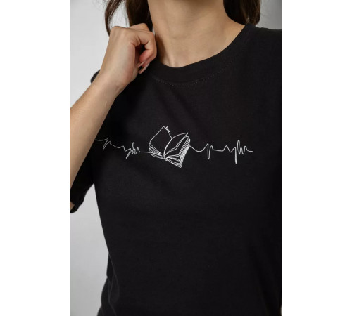 Женская футболка с принтом, цвет черный, 241R1835