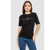 Женская футболка с принтом, цвет черный, 241R1835