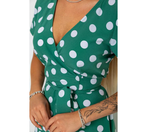 Сарафан у горох, колір оливковий, 241R154