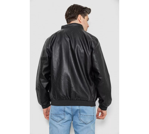Куртка мужская кожаная, цвет черный, 244R717