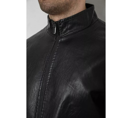 Куртка мужская кожаная, цвет черный, 244R717