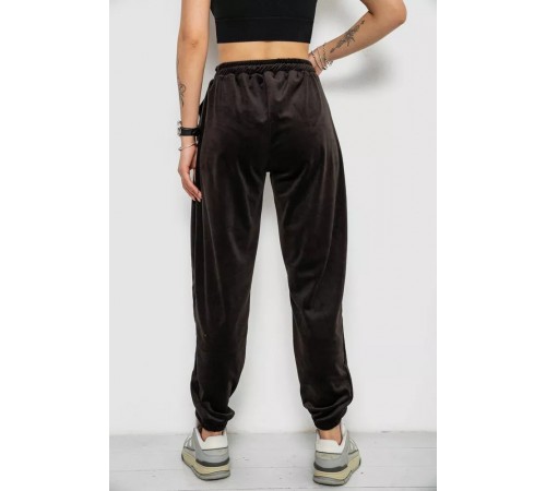 Спортивные брюки женские велюровые на флисе, цвет черный, 238R58647-1 Спортивные брюки женские велюровые на флисе, цвет черный, 238R58647-1