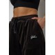 Спортивные брюки женские велюровые на флисе, цвет черный, 238R58647-1