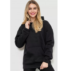 Худі жіноча тринитка на флісі, колір чорний, 102R364