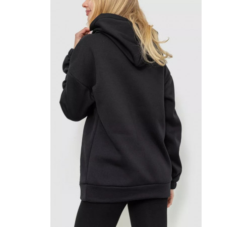 Худі жіноча тринитка на флісі, колір чорний, 102R364