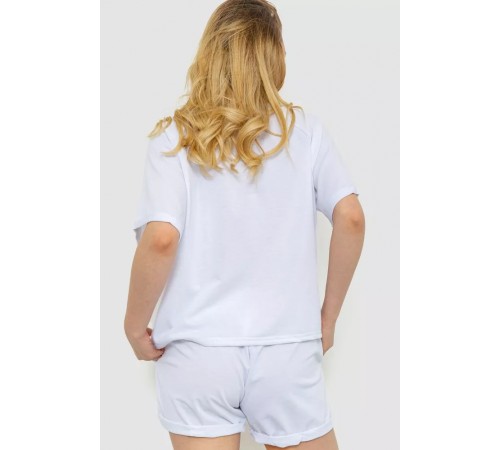 Женский костюм однотонный, цвет белый, 244R039 Женский костюм однотонный, цвет белый, 244R039
