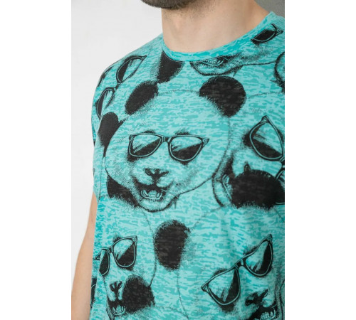 Футболка чоловіча з принтом, колір м'ятний, 244R6029