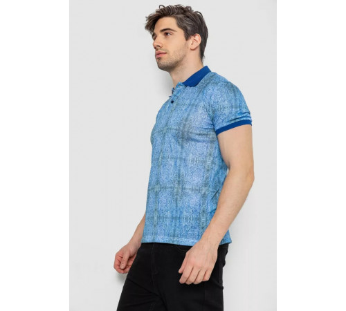 Поло чоловіче з принтом, колір синій, 247R318