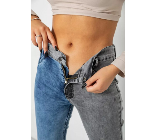 Джинси жіночі розкльошені, колір сіро-синій, 247R904