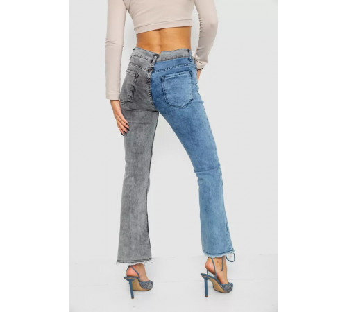 Джинси жіночі розкльошені, колір сіро-синій, 247R904