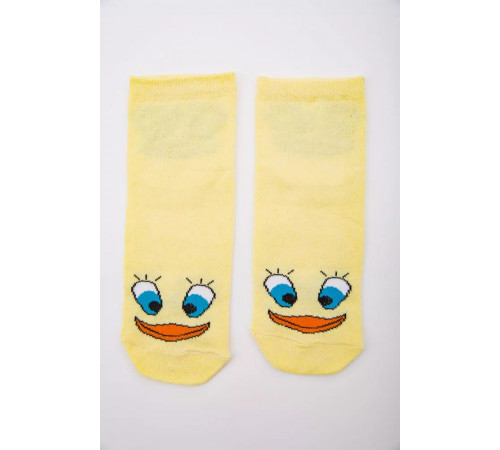 Жовті жіночі шкарпетки, з принтом, середньої довжини, 167R337