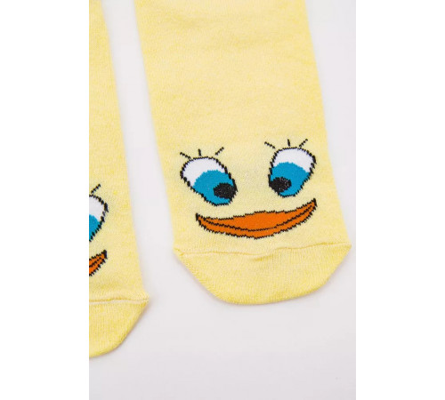 Жовті жіночі шкарпетки, з принтом, середньої довжини, 167R337