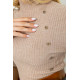 Водолазка жіноча в рубчик, колір бежевий, 204R045