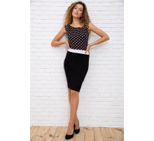 Коротка пряма сукня, чорного кольору в горох, 167R099