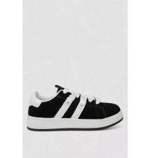 Кроссовки женские замша, цвет черно-белый, 248RJH800-1