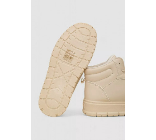 Кроссовки женские зимние на меху, бежевый, 248RMB17