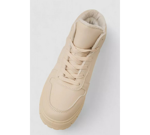 Кроссовки женские зимние на меху, бежевый, 248RMB17