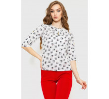 Блуза с принтом, цвет молочно-черный, 230R1121.