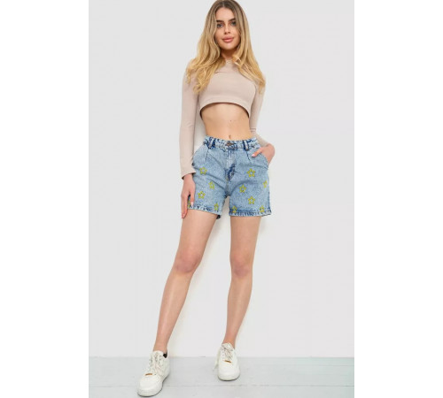 Шорты женские, цвет голубой, 244R0504